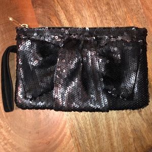Free People black sequin clutch/wristlet